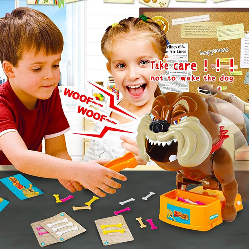 Bulldog Funny Prank Toys Don'T Take Buster'S Bones Bad Dog Chew Bone Action Games Parents Interactive Toys Game Kids Xmas Gift