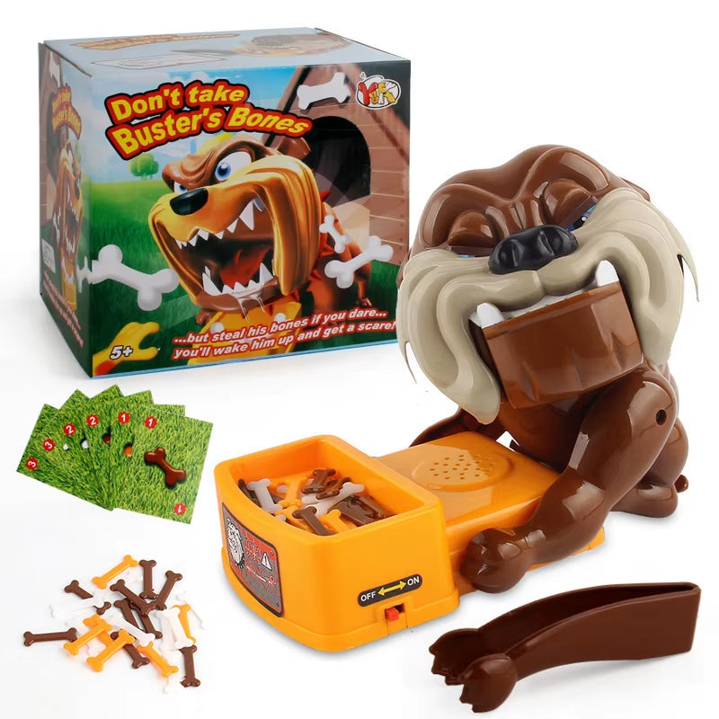 Bulldog Funny Prank Toys Don'T Take Buster'S Bones Bad Dog Chew Bone Action Games Parents Interactive Toys Game Kids Xmas Gift
